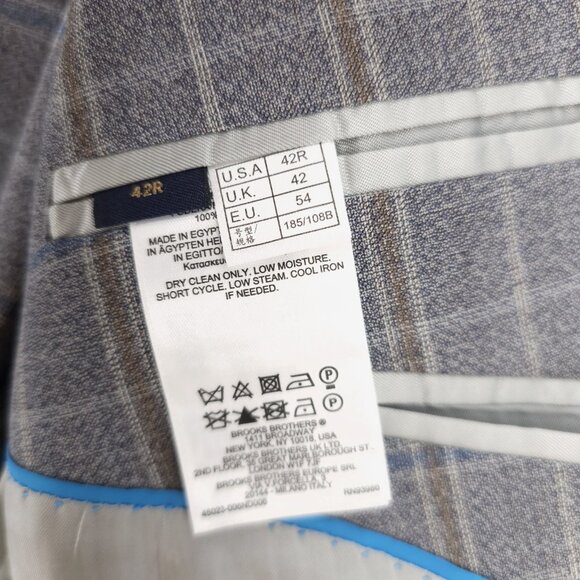 BROOKS BROTHERS Madison Fit Reda 1865 BrooksCool Blazer Jacket Plaid EUC 42R - Picture 10 of 10